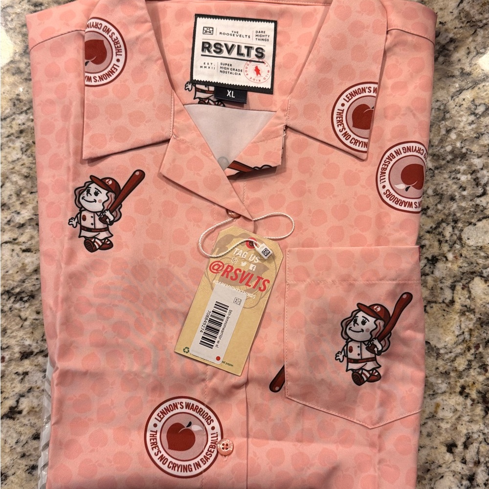 RSVLTS Lennon’s Warriors - Women’s XL Pink Baseball Shirt
